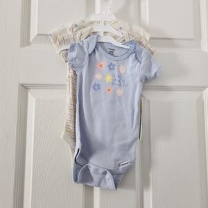Carter's Blue Bodysuit with Floral Print